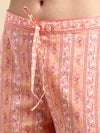 Beautiful Orange with Pink Printed & Embroidered Kurti Set PKS07