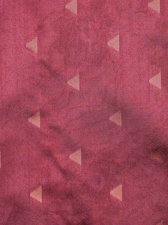 Semi Raw Silk Light Purple Colour Saree with Contrast Maroon Border SRS28