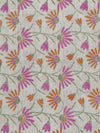 Semi Cotton Printed Saree Sandal and Pink SCS09
