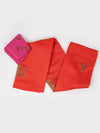 Bhagalpuri Jute Embroidery Saree Red BJS39