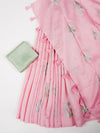 Bhagalpuri Jute Flower Embroidery Saree Pink BJS28