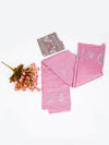Bhagalpuri Jute Flower Embroidery Saree Pink BJS29