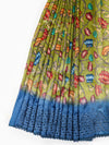 Semi Raw Silk Green and Blue Printed Saree with Embroidered Border SRS19
