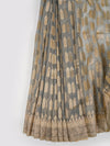 Stylish Grey Leaf Design Semi Kora Cotton Saree SK69