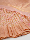 Stylish Light Orange & Pink Semi Kora Cotton Saree SK75