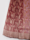 Stylish Semi Kora Cotton Brown Saree SK74
