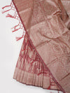 Stylish Semi Kora Cotton Brown Saree SK74