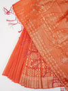 Semi Kora Cotton Orange Colour Saree SK68