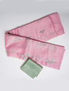 Womens Bhagalpuri Jute Flower Embroidery Saree Pink BJS26