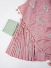 Womens Bhagalpuri Jute Flower Embroidery Saree Pink BJS26