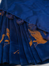 Bhagalpuri Jute Embroidery Saree Navy BJS38
