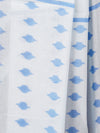 Cotton Printed Temple Design Saree Blue CPS08