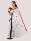 Cotton Printed White & Black Saree CPS04