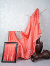 Womens Bhagalpuri Jute Flower Embroidery Saree Pink BJS24