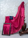 Bhagalpuri Jute Embroidery Saree Purple BJS33