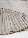 Womens Bhagalpuri Jute Flower Embroidery Saree Grey BJS27