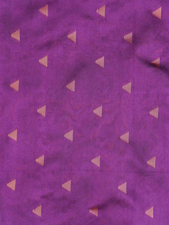 Semi Raw Silk Violet Colour Saree with Contrast Purple Border SRS30
