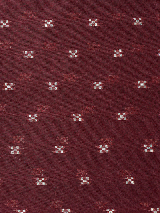 Women Grey & Maroon Floral Printed Dola Semi Weaving Printed Saree DSP04
