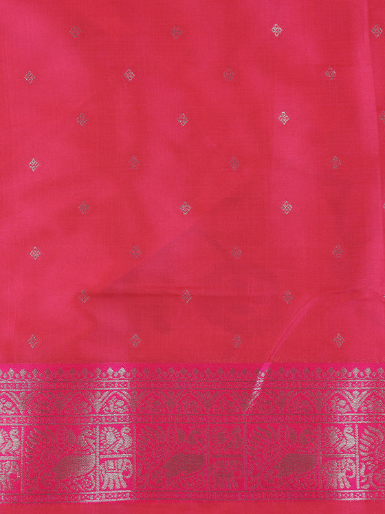 Women Light Brown & Pink Floral Printed Dola Silk Saree DSP03