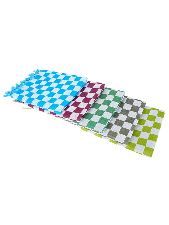 Twin Plus Checked Cotton Bath Towel Colour