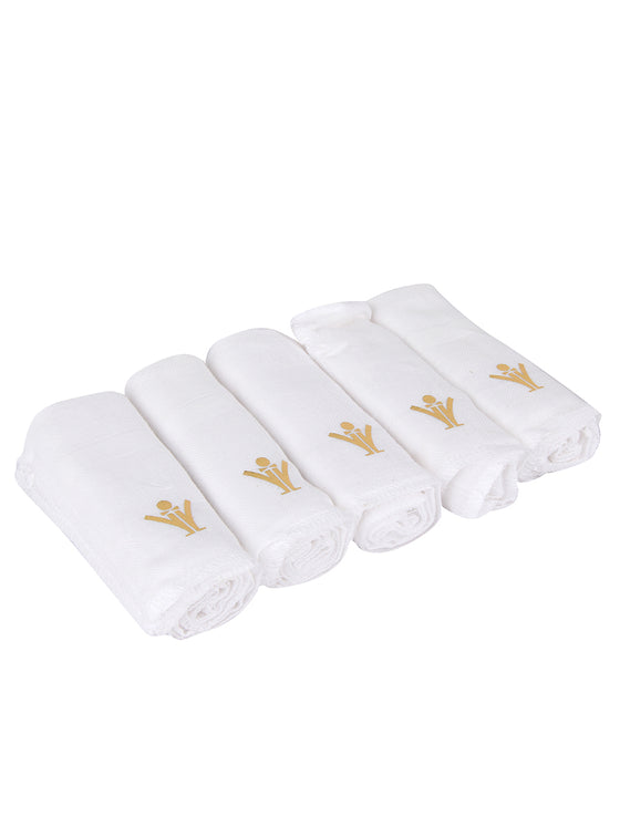 Twin Soft White Hand Kerchief (5 in 1 Pack)