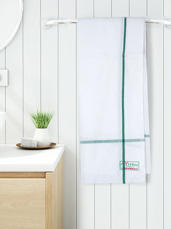 Regular Cotton White Bath Towel (2 PCs Pack)
