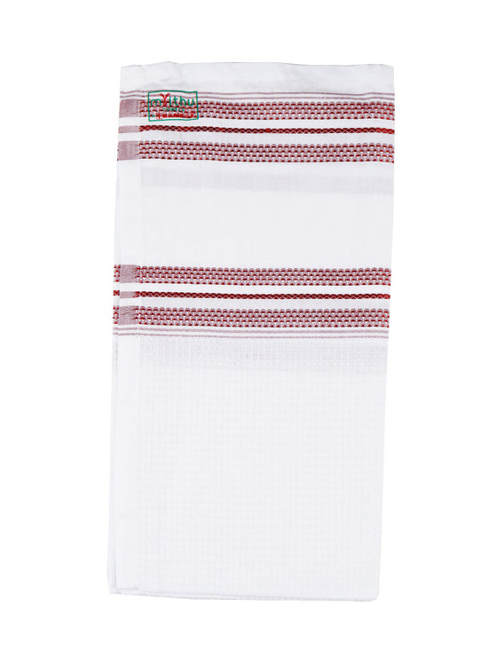 100% Cotton Checked White Bath Towel Blossom