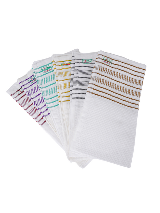 100% Cotton Checked White Bath Towel Blossom