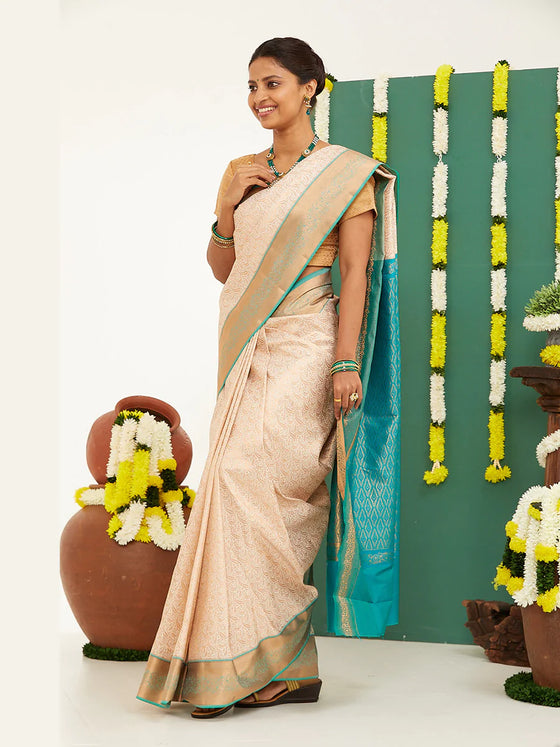 Semi Silk All Over Designed Sandal Saree with Zari Border SS20