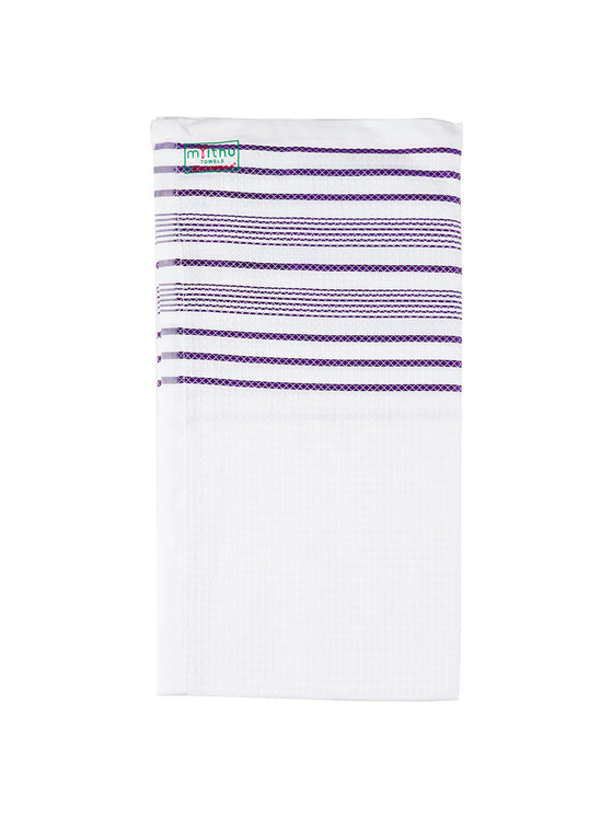 100% Cotton Checked White Bath Towel Blossom
