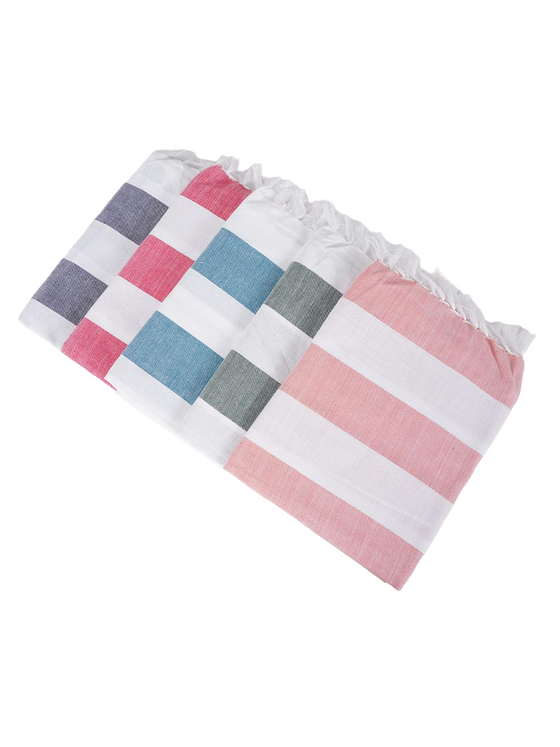 Cotton Stripe Colour Bath Towel Pretty