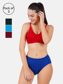  Perfect Fit Full Coverage Panties Oviya Print Plus Size (3Pcs Pack)