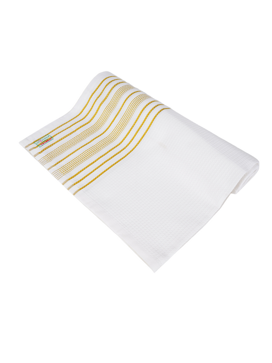 100% Cotton Checked White Bath Towel Blossom
