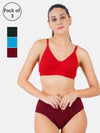 Cotton Full Coverage Soft Panties For U Plain Plus Size (3Pcs pack)