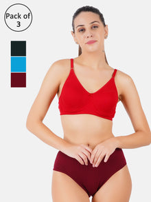  Cotton Full Coverage Soft Panties For U Plain Plus Size (3Pcs pack)