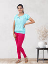 Womens Churidar Leggings Plus Size Dark Pink