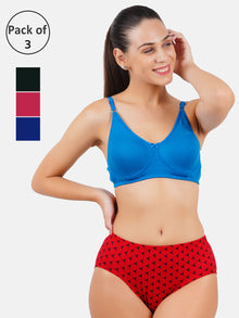  Durable & Double Layer Full Coverage Panties Elina Print (3Pcs Pack)