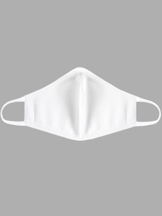 Flexible Knitted Face Mask 3 Layer - White (6 Pcs Pack)
