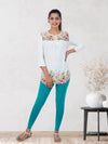 Ankle Fit Spandex Stretchable Leggings Teal Green