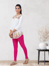 Ankle Fit Spandex Stretchable Leggings M Pink