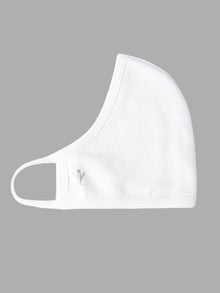  Flexible Knitted Face Mask 3 Layer - White (6 Pcs Pack)