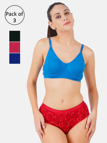 Double Layer Full Coverage Panties Elina Print Plus Size (3Pcs Pack)
