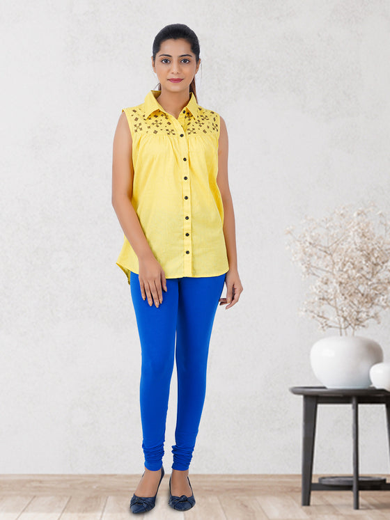 Churidar Fit Spandex Stretchable Leggings Light blue