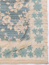 Semi Tussar Woven Embroidery Saree Blue with Sandal STWE13