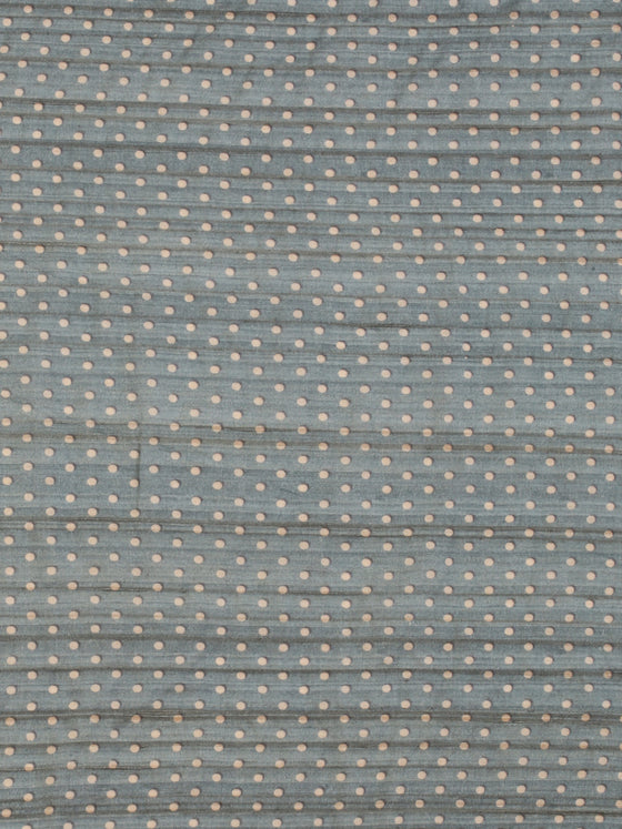 Semi Tussar Woven Embroidery Saree Blue with Sandal STWE13