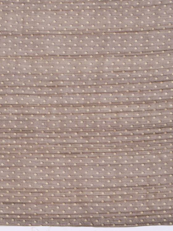 Semi Tussar Woven Embroidery Saree Grey with Sandal STWE12