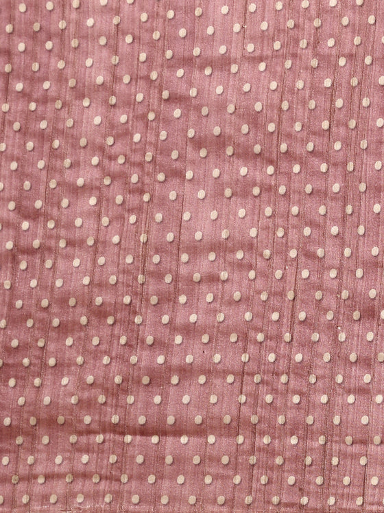 Semi Tussar Woven Embroidery Saree Pink with Sandal STWE11
