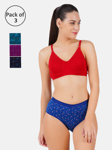  Cotton with Ultra Soft Full Coverage Panties Pretty Print (3Pcs pack)