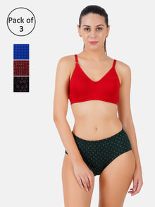 Cotton Perfect Fit Full Coverage Soft Panties Oviya Print (3Pcs Pack)
