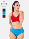 Double Layer Full Coverage Panties Teekay Plain Plus Size (3Pcs pack)